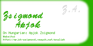 zsigmond apjok business card